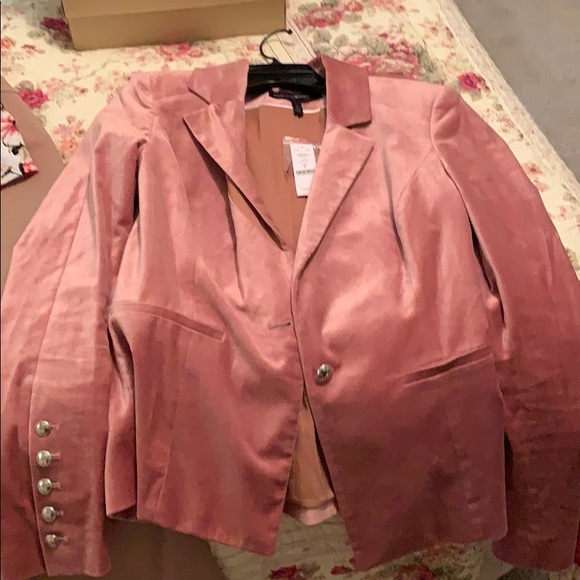 White House Black Market Jackets & Blazers - Velvet rose pink trophy jacket never worn